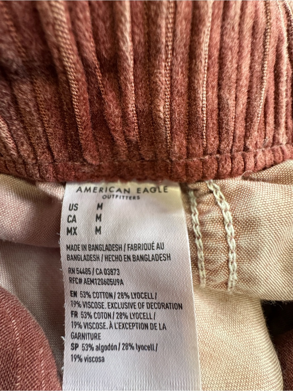 American Eagle Stretch Corduroy Low-Rise Baggy Wide-Leg Pant - Picture 7 of 8